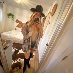 Plaid fall cardigan wrap NANAMACS